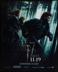 3h026 HARRY POTTER & THE DEATHLY HALLOWS PART 1 mylar 47x57 special '10 Radcliffe, Grint & Watson!