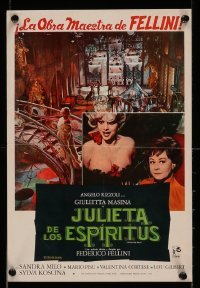 3j016 JULIET OF THE SPIRITS Argentinean '65 Federico Fellini, Giulietta Masina, Sandra Milo