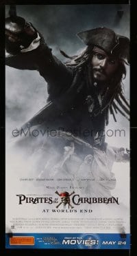3j066 PIRATES OF THE CARIBBEAN: AT WORLD'S END 5 advance Aust daybills '07 Depp, Knightley & more!