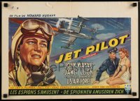 3j177 JET PILOT Belgian '57 art of John Wayne & Janet Leigh, Screaming Eagles, Howard Hughes