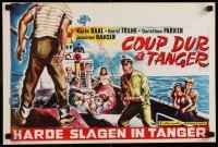 3j201 VOYAGE TO DANGER Belgian '62 cool action-packed completely different artwork on ship!