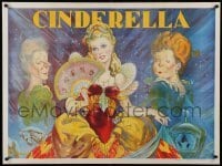 3j483 CINDERELLA stage play British quad '30s beautiful stone litho with her wicked step-sisters!
