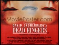 3j489 DEAD RINGERS British quad '89 Jeremy Irons & Genevieve Bujold, directed by David Cronenberg!