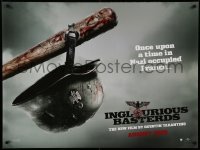 3j506 INGLOURIOUS BASTERDS teaser DS British quad '09 Tarantino, Nazi helmet on baseball bat!