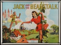 3j508 JACK & THE BEANSTALK stage play British quad '30s artwork of female Jack & giant!