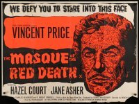 3j514 MASQUE OF THE RED DEATH British quad '64 cool completely different art of Vincent Price!