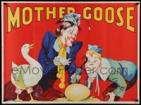 3j521 MOTHER GOOSE stage play British quad '30s cool artwork of mom, goose & golden egg!