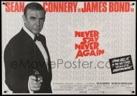 3j523 NEVER SAY NEVER AGAIN advance British quad '83 c/u Sean Connery as James Bond pointing gun!
