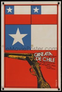3j032 LA CANTATA DE CHILE Cuban '76 Humberto Solas, artwork of Cuban flag & gun by Reboiro!