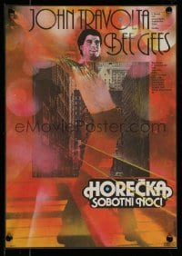 3j131 SATURDAY NIGHT FEVER Czech 11x16 '79 best different art of disco dancer John Travolta!