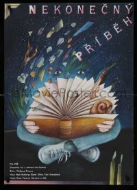 3j138 NEVERENDING STORY Czech 23x32 '86 Wolfgang Petersen, best different Vorlickova fantasy art!
