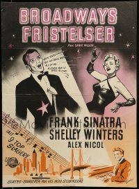 3j282 MEET DANNY WILSON Danish '52 Wenzel art of Frank Sinatra & sexy Shelley Winters, dynamite!