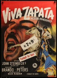 3j303 VIVA ZAPATA Danish '52 Marlon Brando, Jean Peters, Anthony Quinn, John Steinbeck!