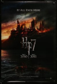 3j458 HARRY POTTER & THE DEATHLY HALLOWS PART 1 & PART 2 teaser DS English 1sh '10 it all ends here