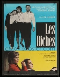 3j709 LES BICHES French 23x29 '79 Claude Chabrol directed, Trintignant, Jacqueline Sassard!