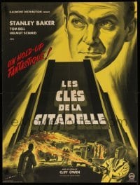3j720 PRIZE OF ARMS French 22x30 '63 cool Seemann artwork of Stanley Baker, Helmut Schmid, Bell!