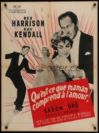 3j721 RELUCTANT DEBUTANTE French 24x32 '58 Rex Harrison & sexiest grown up Sandra Dee!
