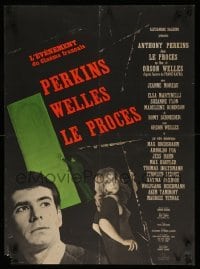 3j738 TRIAL French 23x31 '62 Orson Welles' Le proces, Anthony Perkins, from Kafka novel!