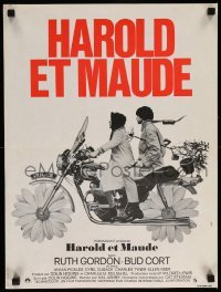 3j764 HAROLD & MAUDE French 16x21 '72 Ruth Gordon, Bud Cort is equipped to deal w/life!