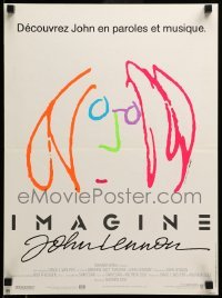 3j768 IMAGINE French 15x21 '88 classic self portrait artwork by former Beatle John Lennon!