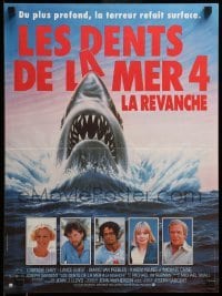 3j770 JAWS: THE REVENGE French 15x21 '87 Lorraine Gary, Lance Guest, great shark attack art!