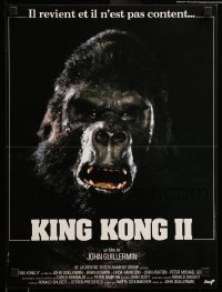 3j772 KING KONG LIVES French 15x21 '86 great different close up of the huge unhappy ape!