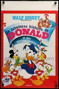 3j773 LA FABULEUSE HISTOIRE DE DONALD French 16x24 R80s Donald Duck, Mickey, Goofy, Pluto & more!
