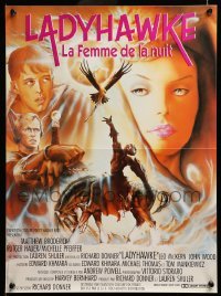 3j774 LADYHAWKE French 15x21 '85 art of Michelle Pfeiffer & young Matthew Broderick by Formosa!