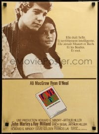 3j779 LOVE STORY French 15x21 '71 great romantic close up of Ali MacGraw & Ryan O'Neal!