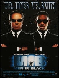 3j781 MEN IN BLACK French 16x21 '97 Will Smith & Tommy Lee Jones close-up!