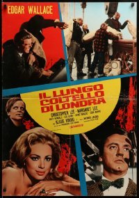 3j386 PSYCHO-CIRCUS Italian 26x38 pbusta '68 Christopher Lee, Leo Genn, Circus of Fear!