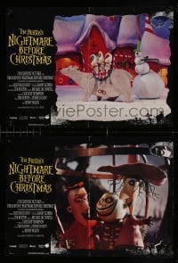 3j418 NIGHTMARE BEFORE CHRISTMAS set of 2 Italian 18x25 pbustas '94 Tim Burton's horror cartoon!