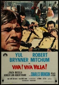3j421 VILLA RIDES set of 2 Italian 18x27 pbustas '68 Mitchum, Bronson, Buccella, Sam Peckinpah!