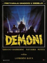 3j323 DEMONS Yugoslavian 19x27 '85 Dario Argento, images of shadowy monster people!