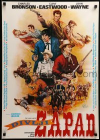 3j375 WILD WEST Yugoslavian 20x28 '80s John Wayne, Sgolkowski art of classic western stars!