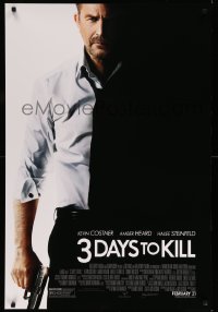3k497 3 DAYS TO KILL advance DS 1sh '14 image of Kevin Costner as dying Secret Service agent!
