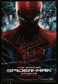 3k514 AMAZING SPIDER-MAN teaser DS 1sh '12 portrait of Andrew Garfield in title role over city!