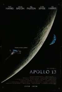 3k525 APOLLO 13 advance 1sh '95 Ron Howard directed, Tom Hanks, image of module in moon's orbit!