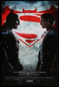 3k536 BATMAN V SUPERMAN advance DS 1sh '16 Ben Affleck and Henry Cavill in title roles facing off!