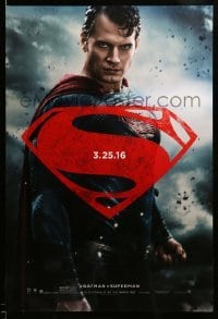 3k542 BATMAN V SUPERMAN teaser DS 1sh '16 waist-high image of Henry Cavill in title role!