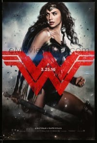 3k541 BATMAN V SUPERMAN teaser DS 1sh '16 great image of sexiest Gal Gadot as Wonder Woman!