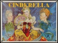 3k234 CINDERELLA stage play British quad '30s beautiful stone litho with her wicked step-sisters!