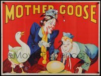 3k236 MOTHER GOOSE stage play British quad '30s cool artwork of mom, goose & golden egg!