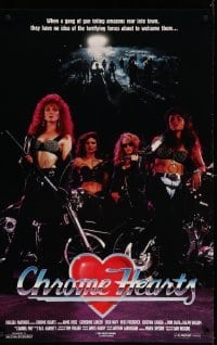 3k574 CHOPPER CHICKS IN ZOMBIETOWN 1sh '89 Amazons, whips, chains & rock 'n' roll, Chrome Hearts!