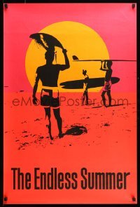 3k351 ENDLESS SUMMER 24x36 Canadian commercial poster '87 John Van Hamersveld, surfing classic!