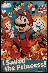 3k428 SUPER MARIO BROS 21x32 commercial poster '88 he saved the Princess yet again!