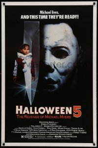 3k676 HALLOWEEN 5 1sh '89 The Revenge of Michael Myers, cool horror image!