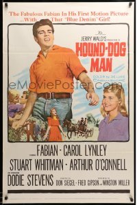 3k702 HOUND-DOG MAN 1sh '59 Fabian starring in his first movie with pretty Carol Lynley!