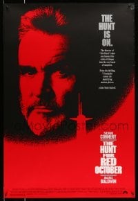 3k708 HUNT FOR RED OCTOBER 1sh '90 Russian military submarine captain Sean Connery, hunt is on!