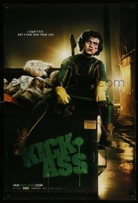 3k732 KICK-ASS teaser DS 1sh '10 cool image of bloodied Aaron Johnson in title role as Kick-Ass!